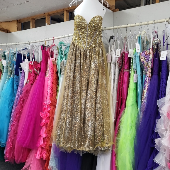 Leopard Print Prom Dress by Vienna - Picture 1 of 4